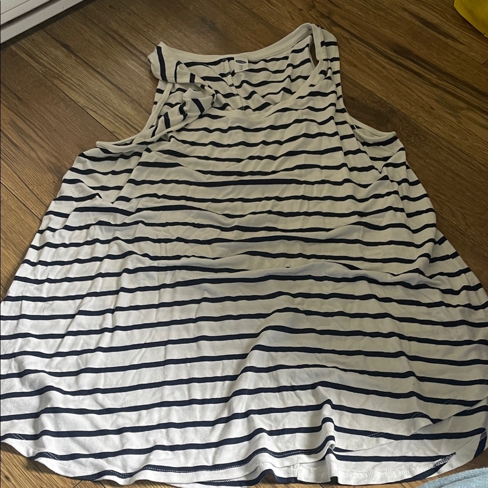 Old Navy Black and White Striped Tank Top (GB) - Picture 1 of 1